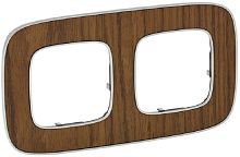 Рамка универсальная Legrand Valena Allure 2-м. дерево орех картинка